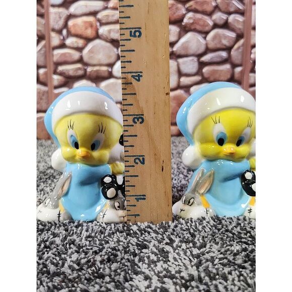 TWEETY BIRD NIGHTY-NIGHT SALT & PEPPER SHAKERS, Looney Tunes, Warner Bros - Picture 6 of 7